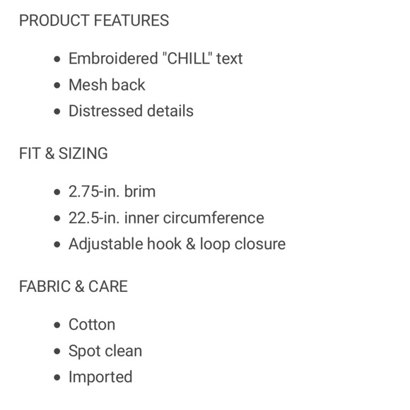 ❣SOLD❣💥NEW Distressed "CHILL" Baseball Cap - Picture 2 of 2